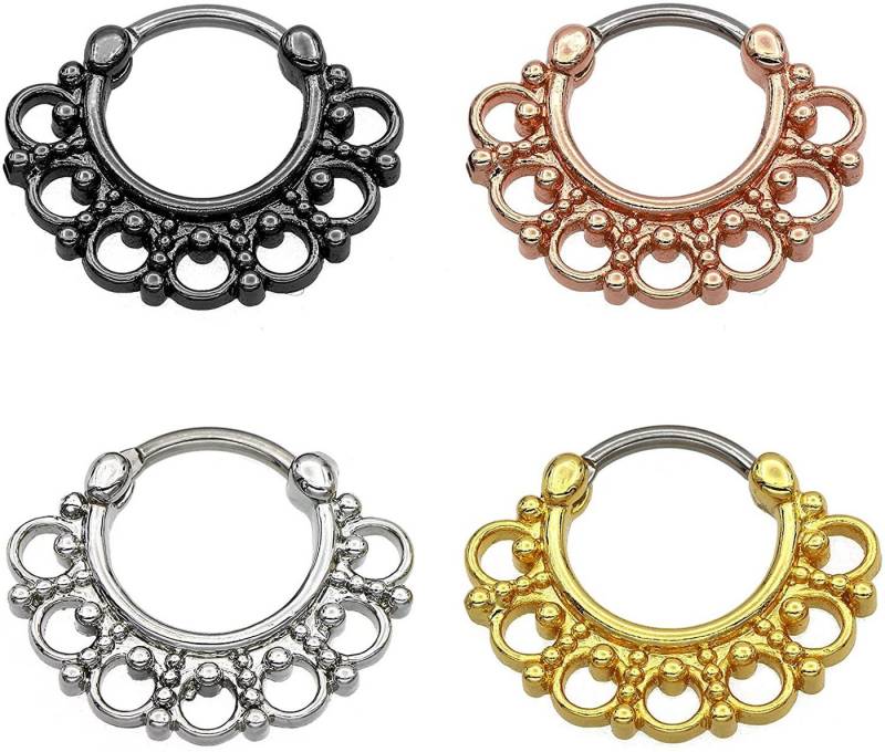 Karisma Piercing-Set Karisma Titan G23 Septum Clicker Segment Ring Nasenring Nasenpiercing- 1,2x8mm tsc-h003 - Silber von Karisma