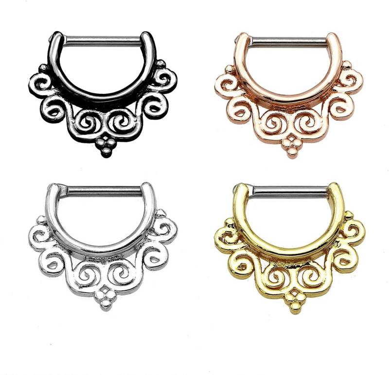 Karisma Piercing-Set Karisma Titan G23 Septum Clicker Segment Ring Nasenring Nasenpiercing- 1,2x8mm tsc-h004 - Gold von Karisma