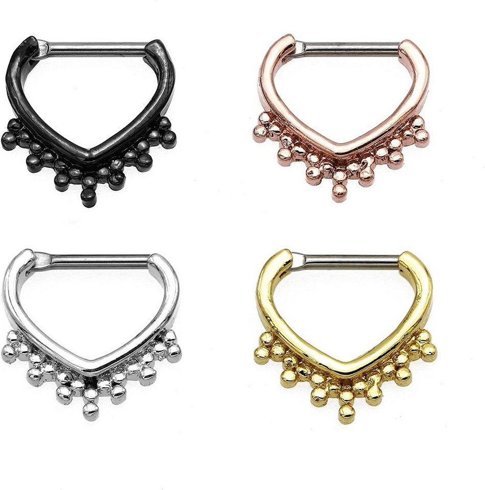 Karisma Piercing-Set Karisma Titan G23 Septum Clicker Segment Ring Nasenring Nasenpiercing- 1,2x8mm tsc-h012 - Roségold von Karisma