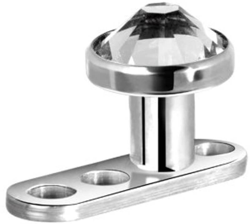 Karisma Piercing-Set Micro Dermal Anchor Surface Piercing G23 mit Kristall Stein 3mm - Weiss von Karisma