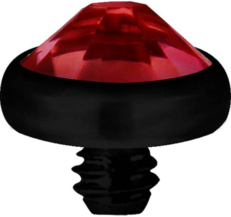 Karisma Piercing-Set micro Aufsatz Dermal Anchor Piercing G23 PVD Blackline Kristall Stein - Rot.BK-TIADJN.4mm.LSI von Karisma