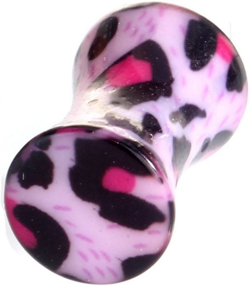 Karisma Plug Karisma Ohr Flesh Plug Tunnel Piercing Acryl Leopard Lila T6347 - 12.0 Millimeter von Karisma