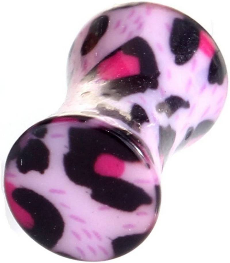 Karisma Plug Karisma Ohr Flesh Plug Tunnel Piercing Acryl Leopard Lila T6347 - 6.0 Millimeter von Karisma