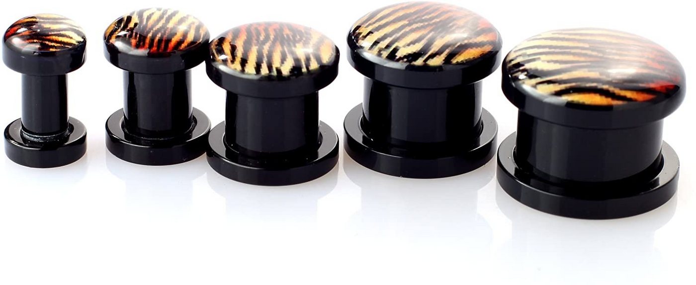 Karisma Plug Ohr Flesh Acryl Tunnel Piercing Schwarz Screw On Logo Tiger VPPI.150.6mm von Karisma