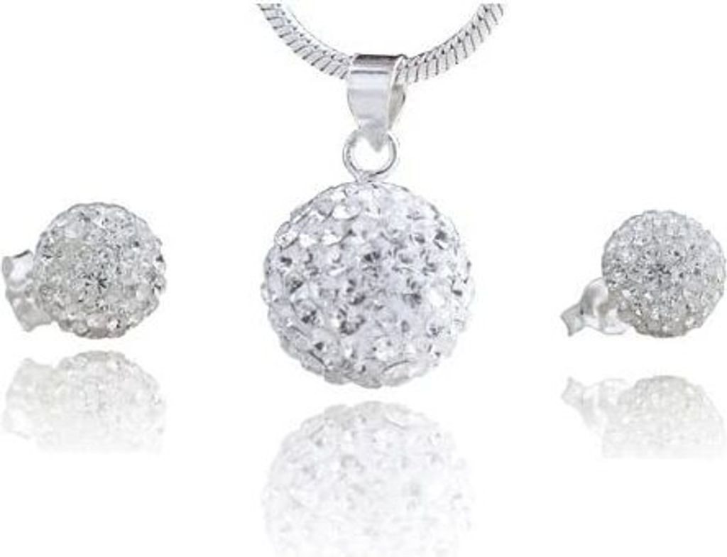 Karisma Schmuckset Karisma Damen Schmuck-Set 2 TLG Anhänger Kugel 10mm- Ohrstecker 8mm, Und Silber Kette 925 rhodiniert Mit Kristall Elements in Weiss Karisma Schmuckset Karisma Damen Schmuck-Set 2 TLG Anhänger Kugel 10mm- Ohrstecker 8mm, Und Silber Kette 925 rhodiniert Mit Kristall Elements in Weiss von Karisma
