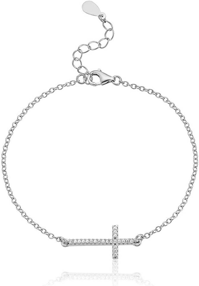 Karisma Silberarmband Karisma Damen Armband Silber 925 Kreuz Zrikonia Weiss, mit Verlängerung 3cm von Karisma