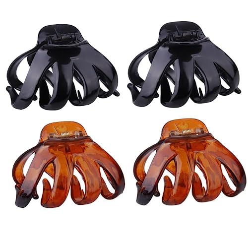 4 Stück Haarklammer Groß Dickes Haar - Haarklammern Octopus Haarspangen für Dickes Haar Rutschfest Haarspangen Damen, Vintage Haar-Accessoires Mädchen von Karkar