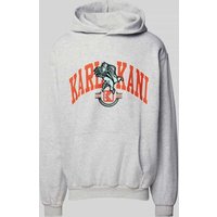 KARL KANI Hoodie mit Label-Print in Hellgrau Melange, Größe XXL von Karl Kani