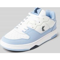 KARL KANI Ledersneaker mit Label-Details in Hellblau, Größe 45 von Karl Kani