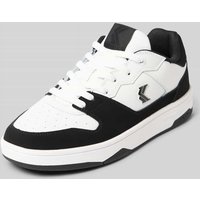 KARL KANI Ledersneaker mit Label-Details in Weiss, Größe 45 von Karl Kani