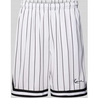 KARL KANI Loose Fit Shorts mit Label-Stitching in Weiss, Größe XL von Karl Kani