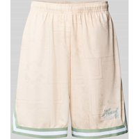 KARL KANI Regular Fit Sweatshorts mit Label-Stitching Modell 'Varsity' in Sand, Größe XXL von Karl Kani
