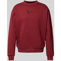 KARL KANI Sweatshirt mit Label-Stitching in Bordeaux, Größe S von Karl Kani