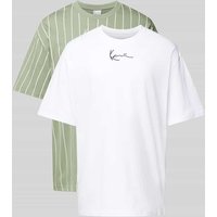KARL KANI T-Shirt mit Label-Stitching im 2er-Pack in Oliv, Größe XXL KARL KANI T-Shirt mit Label-Stitching im 2er-Pack in Oliv, Größe XXL von Karl Kani