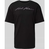 KARL KANI T-Shirt mit Label-Stitching in Black, Größe S von Karl Kani