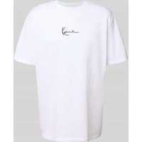 KARL KANI T-Shirt mit Label-Stitching und Rundhalsausschnitt in Weiss, Größe M von Karl Kani