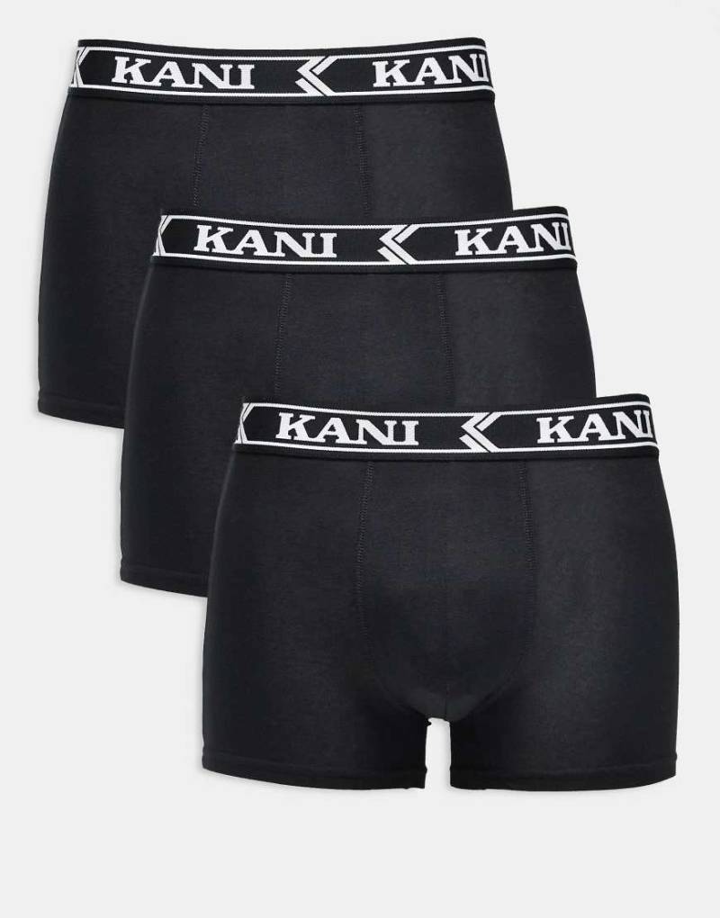 Karl Kani - 3er-Pack eng geschnittene Boxershorts in Schwarz mit Retro-Banddetail von Karl Kani