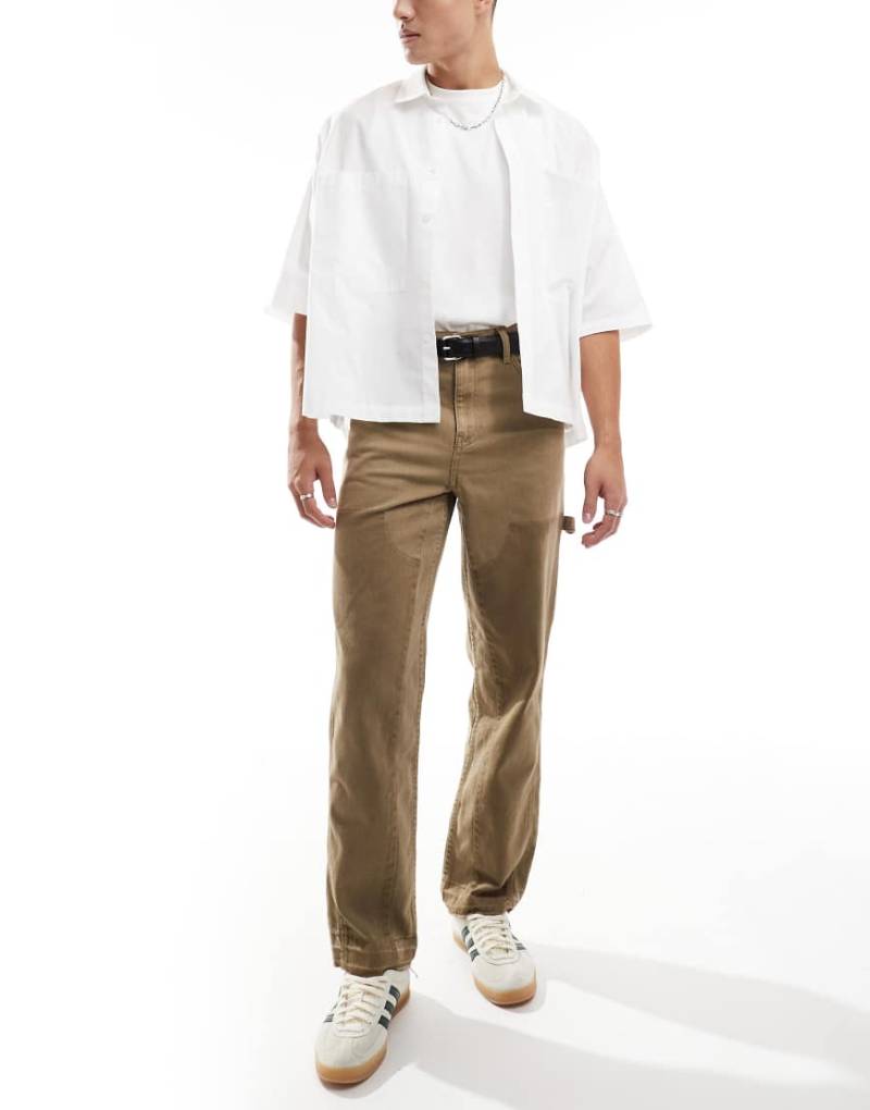 Karl Kani - Carpenter-Hose in verwaschenem Dunkelbeige-Neutral von Karl Kani
