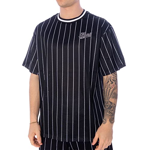 Karl Kani Chest Varsity Pinstripe T-Shirt Herren Shirt Black White L von Karl Kani