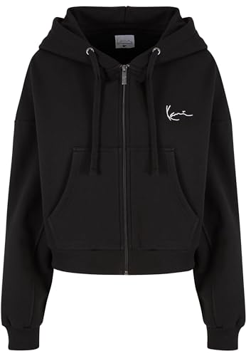 Karl Kani Damen Crop Zip Hoodie Small Signature Essential Black (DE/NL/SE/PL, Alphanumerisch, M, Regular, Regular, Black) von Karl Kani