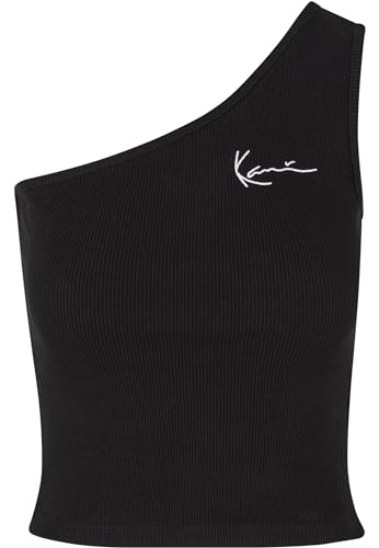 Karl Kani Damen KW-TP031-001-01 Chest Signature Essential Asymmetric Rib Top Black, XL von Karl Kani