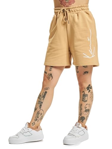 Karl Kani Damen KW222-019-1 KK Signature Loose Fit Sweat Shorts L Light beige von Karl Kani