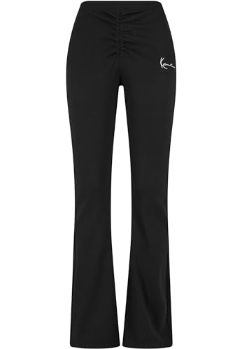 Karl Kani Damen KW241-036-1 Small Signature Rib Gathering Flared Leggings Black, M von Karl Kani