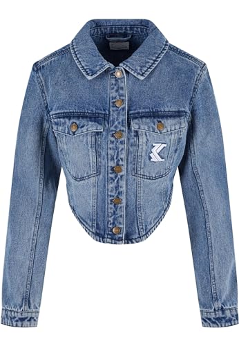 Karl Kani Damen KW242-037-1 Og Old English Crop Corset Washed Denim Jacket Vintage Indigo, M von Karl Kani