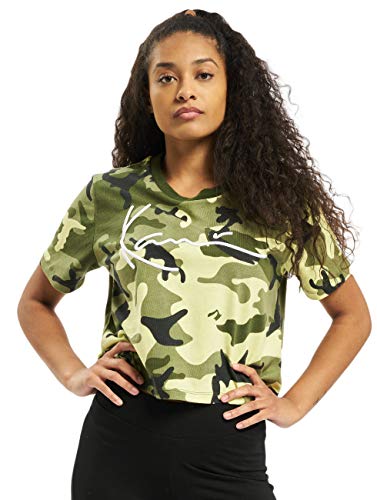Karl Kani Damen T-Shirts Kk Signature Camo Crop Wide Camouflage XS von Karl Kani