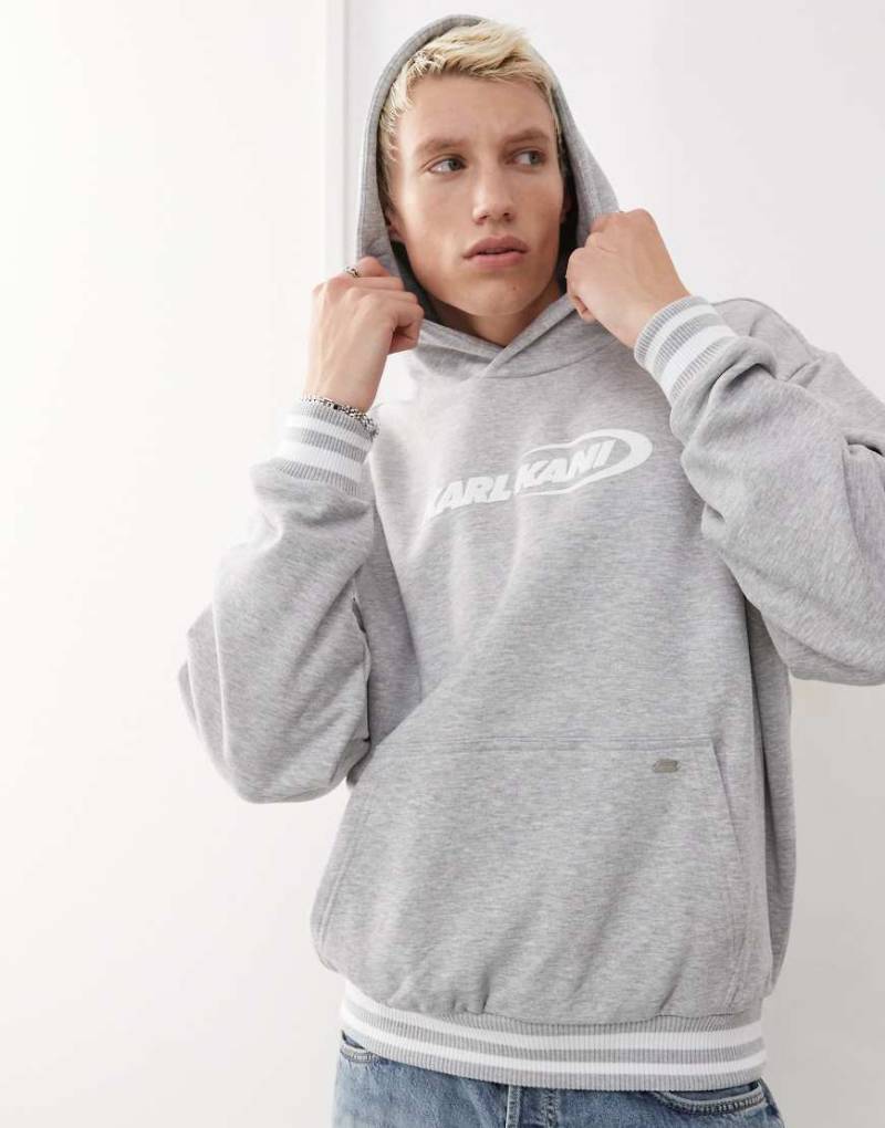 Karl Kani - Ellipse - Kapuzenpullover in Grau mit Logo von Karl Kani