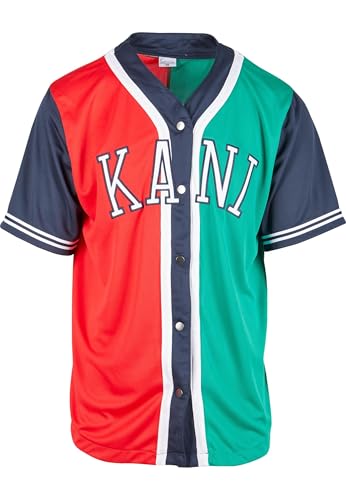 Karl Kani Herren KKMQ12148RED College Block Baseball Shirt red/Green/Navy red, XXL von Karl Kani