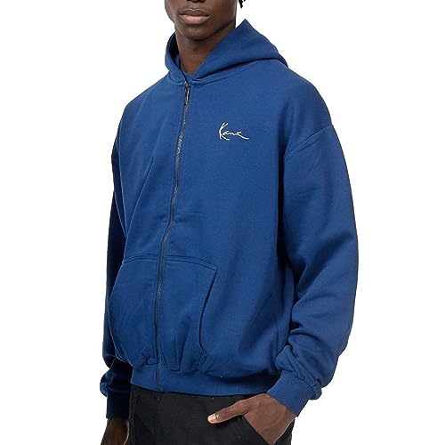 Karl Kani Herren KM-ZH011-092-11 KK Chest Signature Essential Zip Hoodie Dark Blue XL Blue von Karl Kani