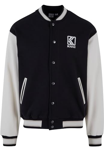 Karl Kani Herren KM232-007-2 KK Og Fleece College Jacket XS black/off white von Karl Kani