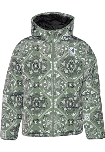 Karl Kani Herren KM233-037-1 KK OG Paisley Puffer Jacket L dusty green von Karl Kani