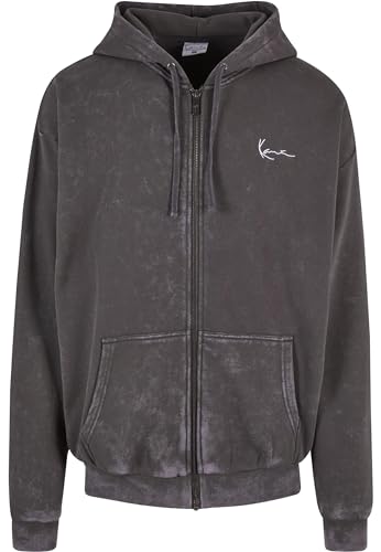 Karl Kani Herren KM241-004-1 Chest Signature Os Washed Heavy Sweat Full Zip Skull Hoodie XL Anthracite von Karl Kani