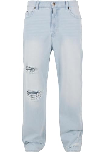 Karl Kani Herren KM241-031-1 Small Signature Baggy Five Pocket Heavy Distressed Denim Bleached Blue, 34 von Karl Kani