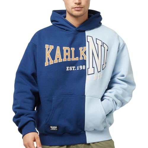 Karl Kani Herren KU234-005-1 KK Woven Retro Split OS Hoodie XL Navy/Light Blue von Karl Kani