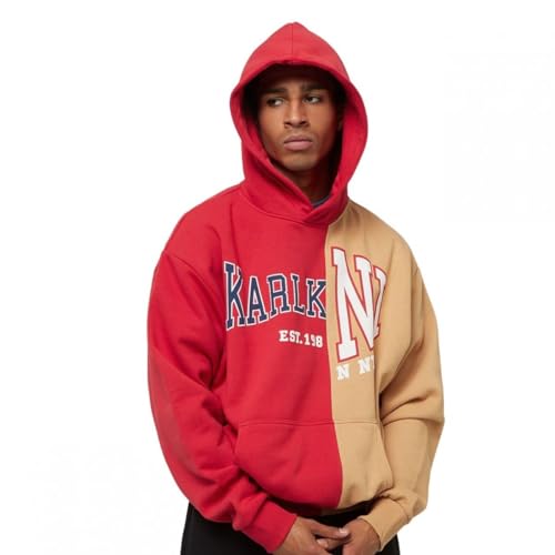 Karl Kani Herren KU234-005-2 KK Woven Retro Split OS Hoodie L red/Sand von Karl Kani