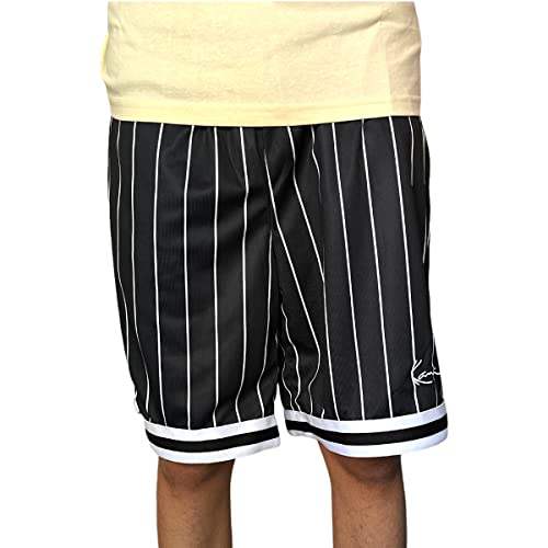 Karl Kani Herren Mesh Shorts Pinstripe Black/White XXL von Karl Kani