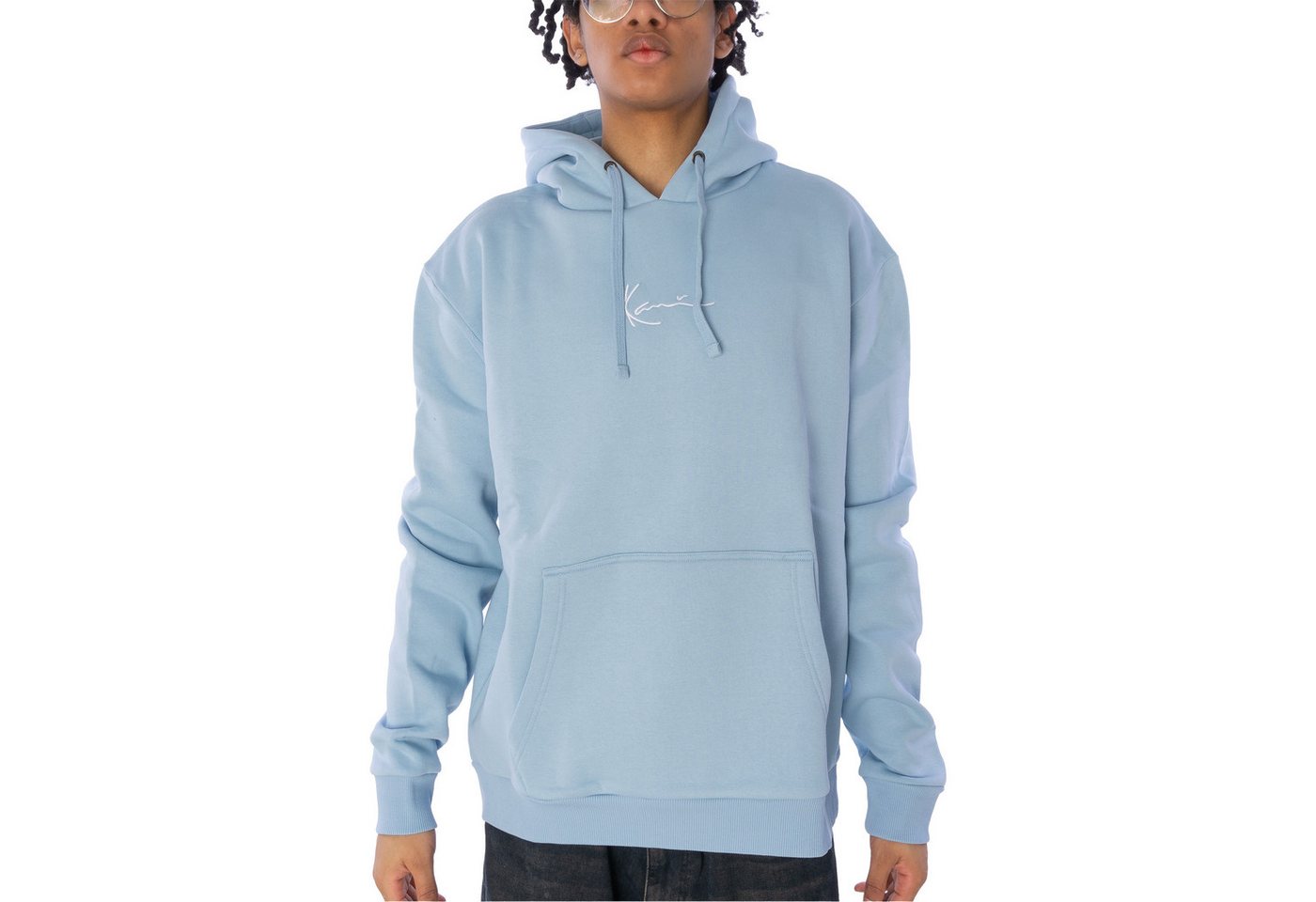 Karl Kani Hoodie Karl Kani Small Signature Hoodie Herren Kapuzenpullover light blue (1-tlg) von Karl Kani