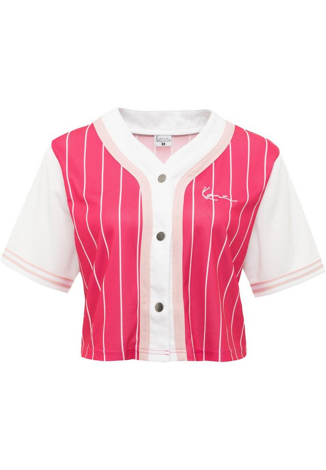 Karl Kani Langarmhemd Karl Kani Chest Signature Pinstripe Short Baseball Shirt (1-tlg) von Karl Kani