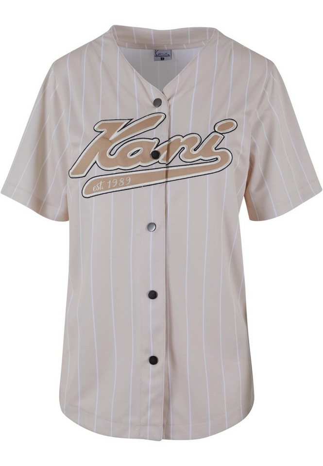 Karl Kani Langarmhemd Karl Kani Damen KW233-035-1 KK Varsity Pinstripe Baseball Shirt von Karl Kani