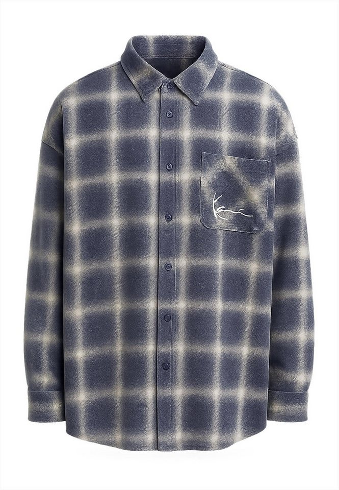 Karl Kani Langarmhemd Karl Kani Karl Kani Small Signature Distressed Check Overshirt (1-tlg) von Karl Kani