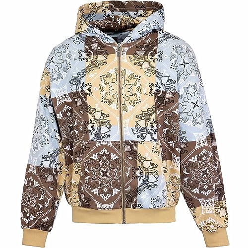 Karl Kani Paisley Zip Hoody Sweatjacke (S, Sand/Multi) von Karl Kani