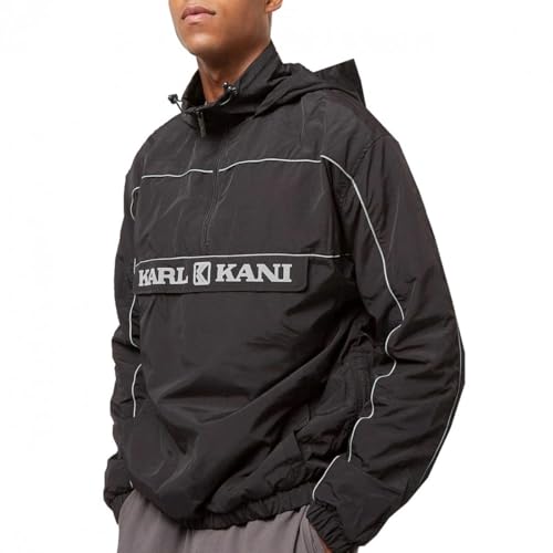 Karl Kani Retro Block Windbreaker Herrenjacke (L, Schwarz) von Karl Kani