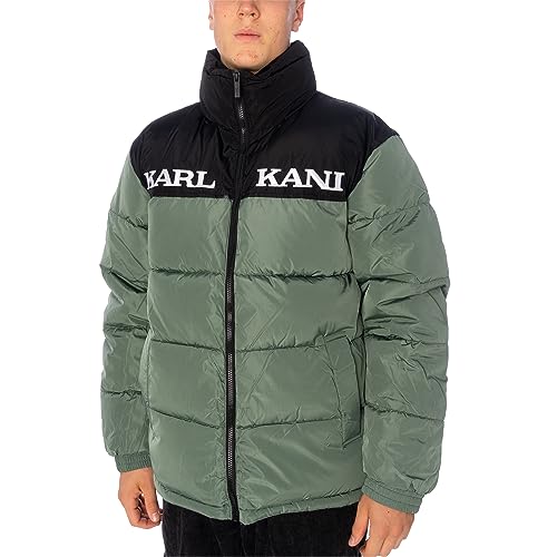 Karl Kani Retro Essential Puffer Jacke Herren Winterjacke dusty green, XXL von Karl Kani