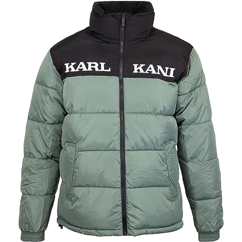 Karl Kani Retro Essential Puffer Jacket Jacke (L, dust green) von Karl Kani