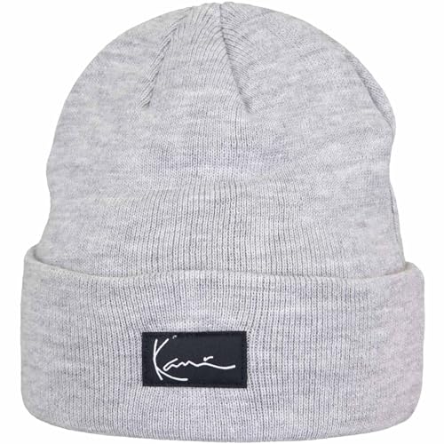 Karl Kani Signature Beanie Wintermütze (One Size, Grey Melange) von Karl Kani