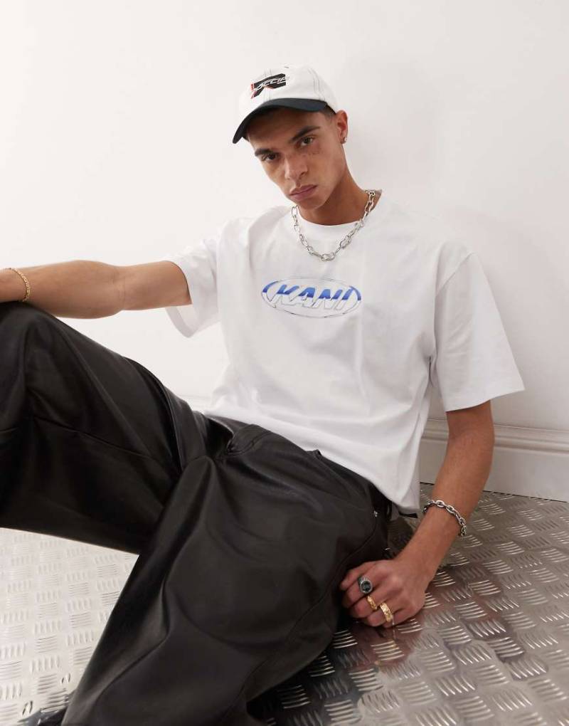Karl Kani - Signature - Cropped-T-Shirt in Weiß mit Chrom-Logo-Print von Karl Kani