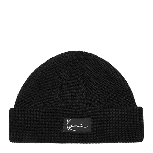 Karl Kani Signature Fisherman Beanie Wintermütze (DE/NL/SE/PL, Alphanumerisch, Einheitsgröße, Black) von Karl Kani